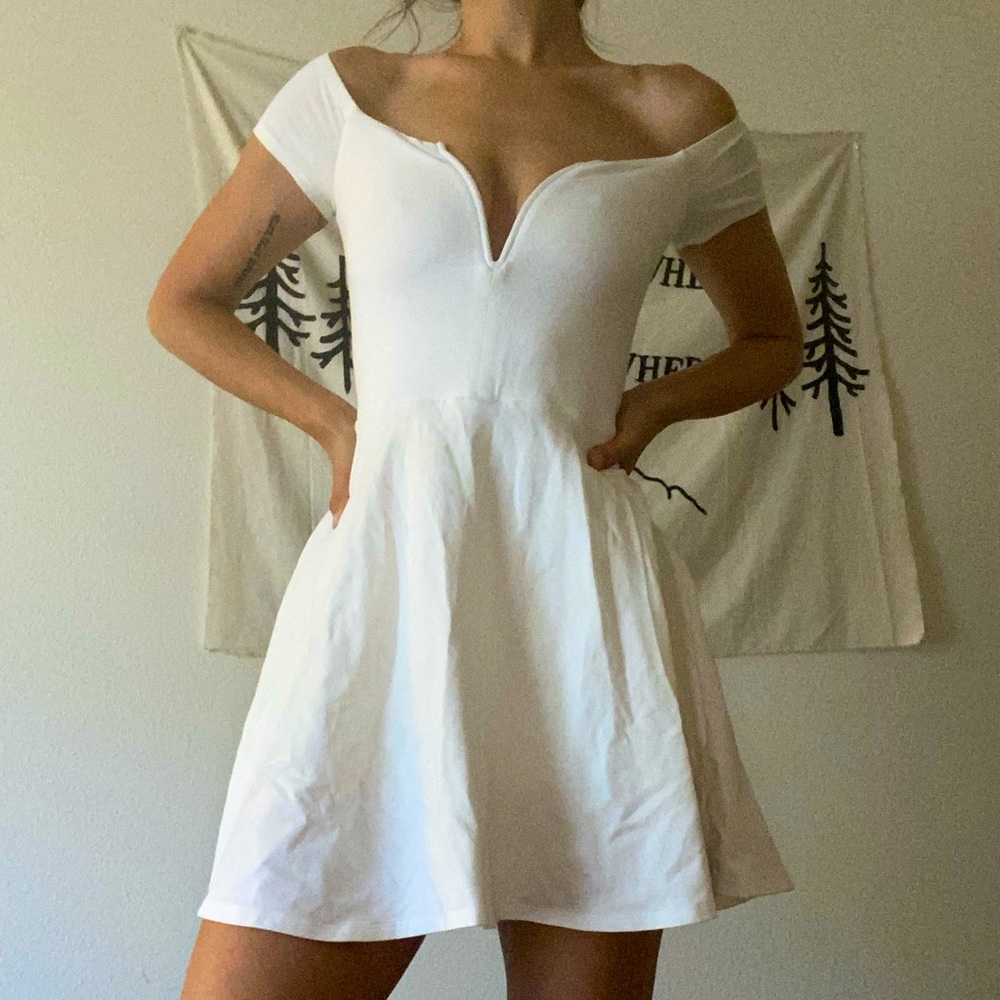 White Fit n Flare Mini Dress